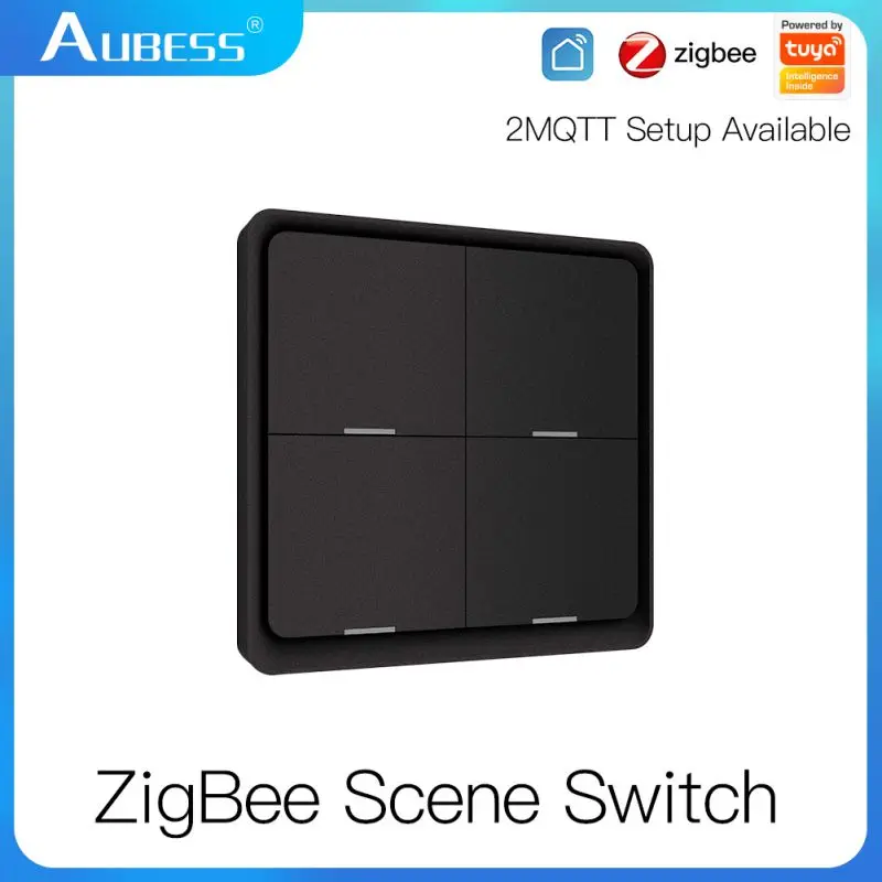 Aubess-zigbee Interruptor de Cena Inteligente Controlador de Botão Funciona com Smart Life App Tuya Gang 12 Cena