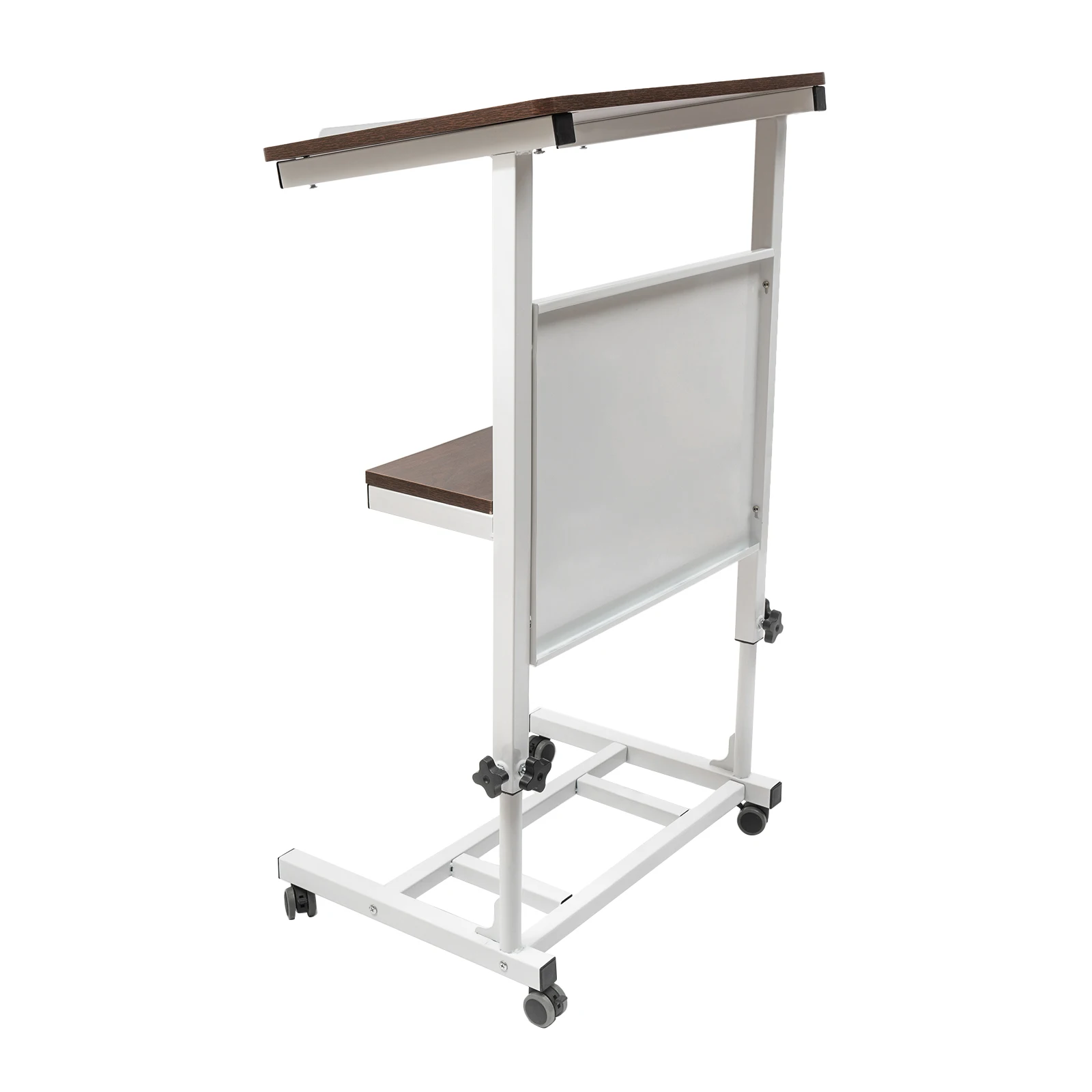 Mobile Stand Up Podium with Wheels, Portable Heavy Duty Desk, Height Adjustable Church Pulpit or Ceremony