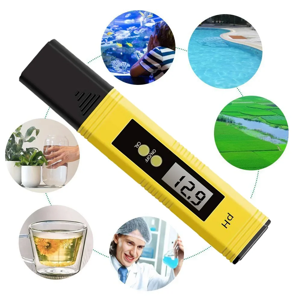 

LCD Digital PH Meter Water Quality Purity Temperature Tester Pen 0.01 PH Meter for Aquarium Pool Hydroponic Measuring Device