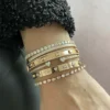 2025 New Iced Out Bling Cubic Zirconia Open Adjusted Charm Bracelet Valentine's Day CZ Heart Bangle For Women Luxury Jewelry 1