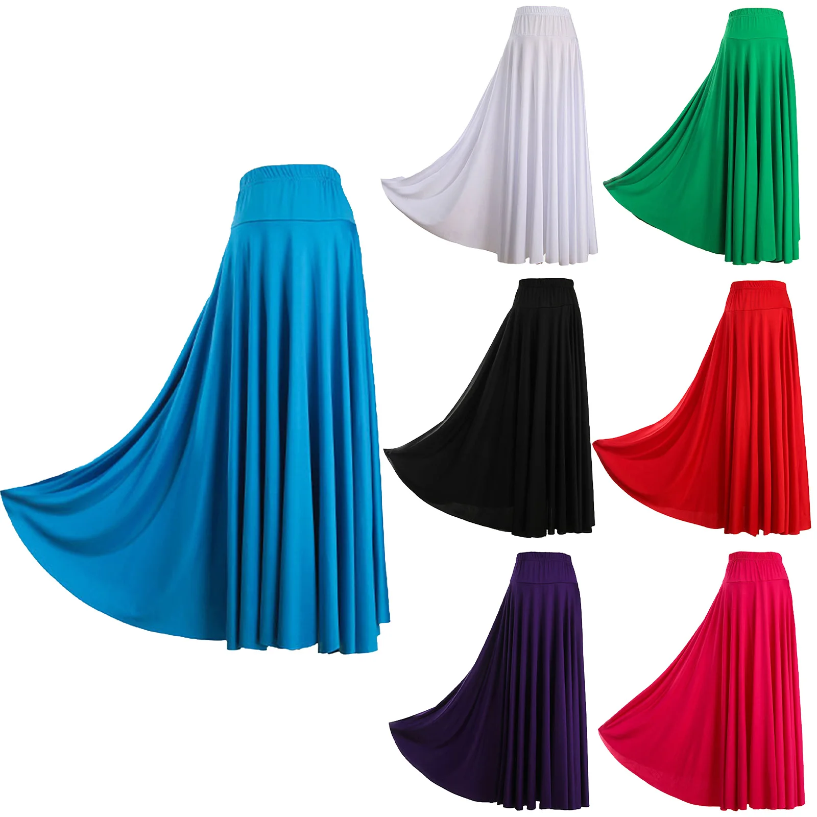 Long Skirts Swing Women Maxi Spanish Flamenco Skirt Carnival Waltz Ballroom Belly Dance Costume Woman Oriental Dance Outfits women dance skirt