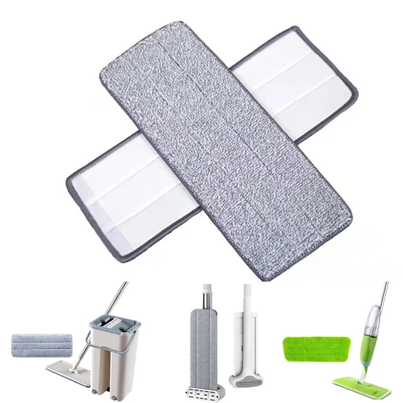 Microfiber Mop Cloth Pad Rag Cleaning For Bucket Spray Mops Washable Replace Reusable Pads 5pcs/10pcs | Дом и сад