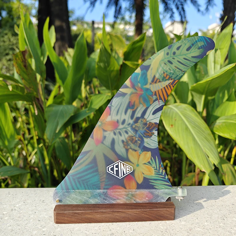 New big center fin 10&lsquo; longboard Fin fiberglass fabric inlay single fin for surfboard surfboard fin