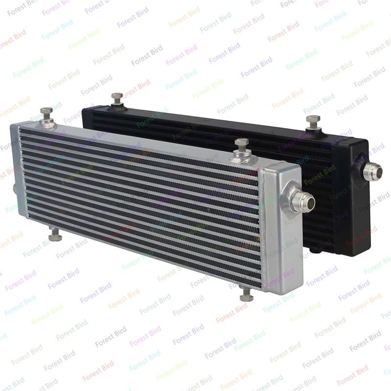 

Plate Single Cross Flow Oil Cooler Universal Large Bar 18.5"x5.5"x1.58" Core 1PCS Black/Silver