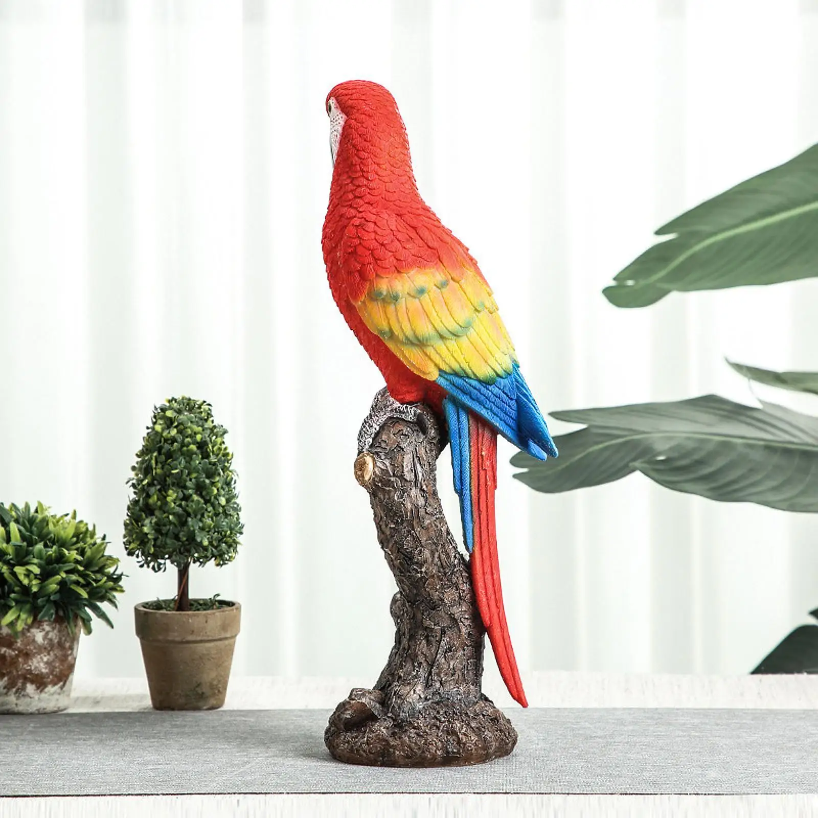 Bird Animal Figurine Garden Perching on Branch Decorative Modern Resin Parrot Statue for Pond Party Office Cabinet Bookshelf Bird Animal Figurine Garden Perching on Branch Decorative Modern Resin Parrot Statue for Pond Party Office Cabinet Bookshelf
