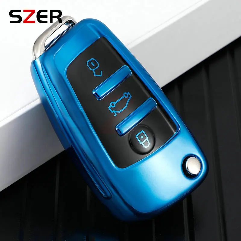 Premium Leather TPU Car Key Cover Case - Stylish and Durable Key Fob Shell Accessories