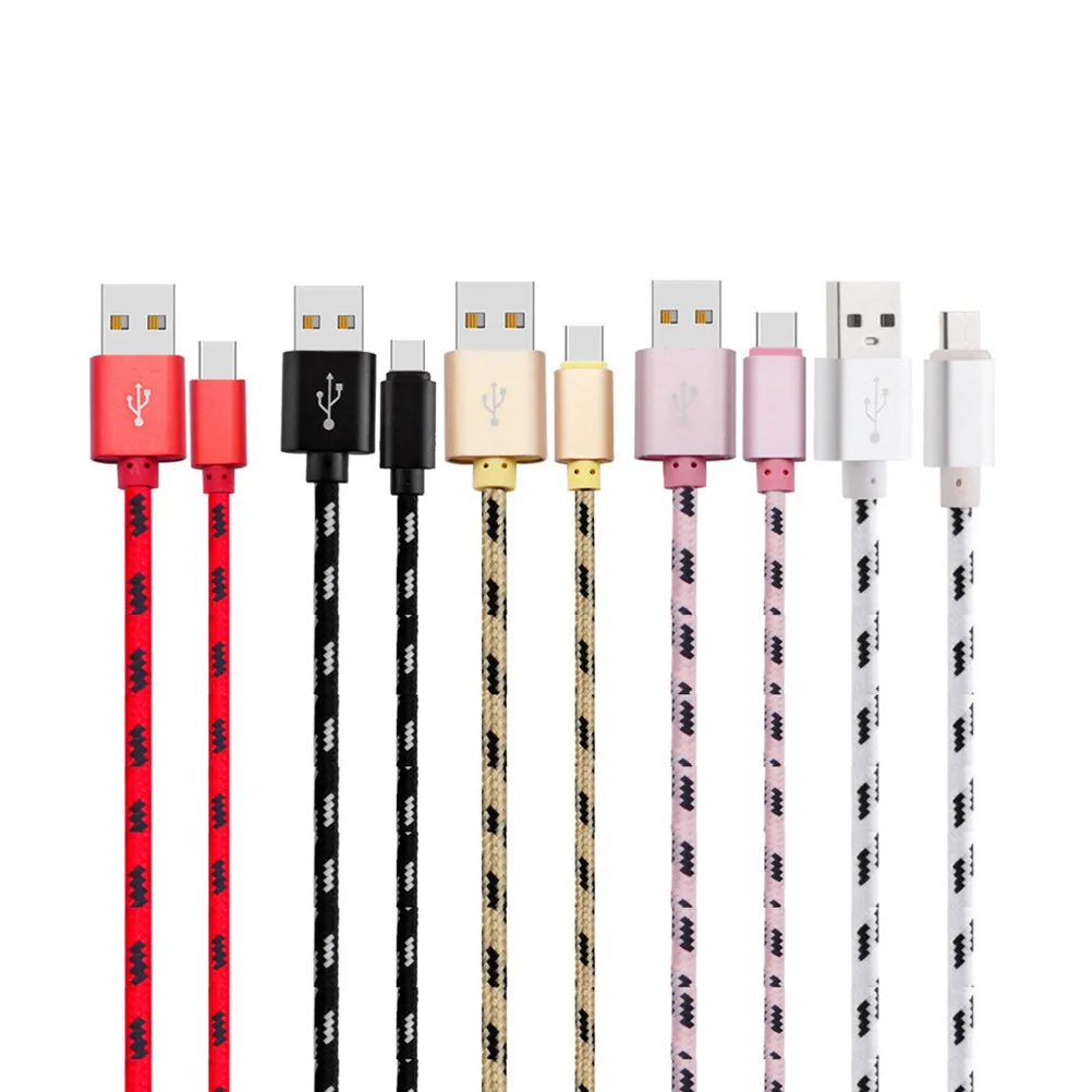 1미터 프리미엄 나일론 편조형 마이크로 USB 케이블, 모든 마이크로 USB 기기와 호환되는 고속 충전 및 데이터 동기화 코드, 블랙