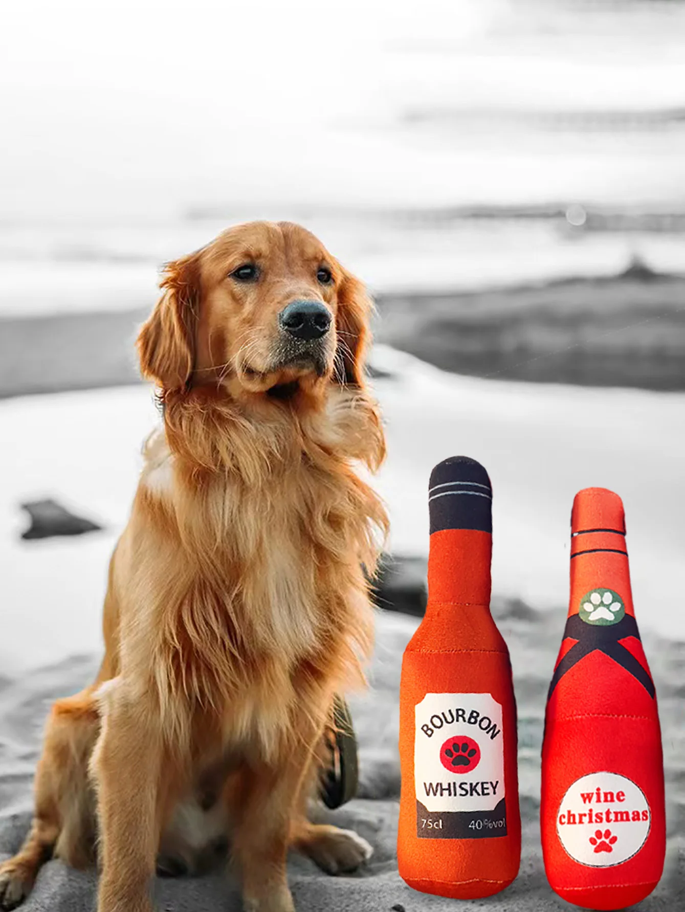 A pet plush toy bottle shape pet bite toy pet relief interactive pet toys can sound pet toys 5