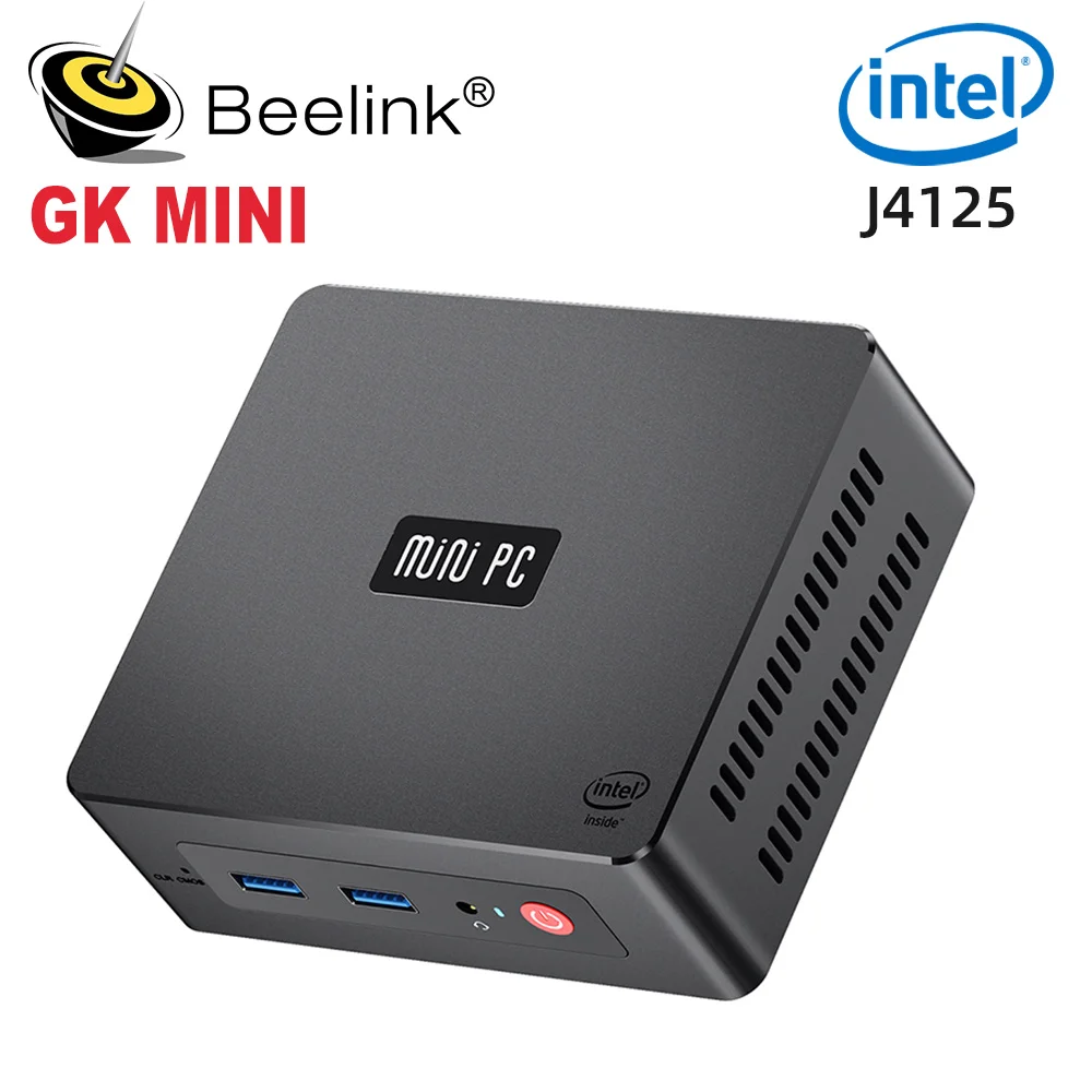 Beelink GK Mini Intel Celeron J4125 Quad Core Mini PC 1000M LAN 5.8G Wifi  DDR4 8GB 128GB 256GB SSD Desktop Mini Desktop Computer