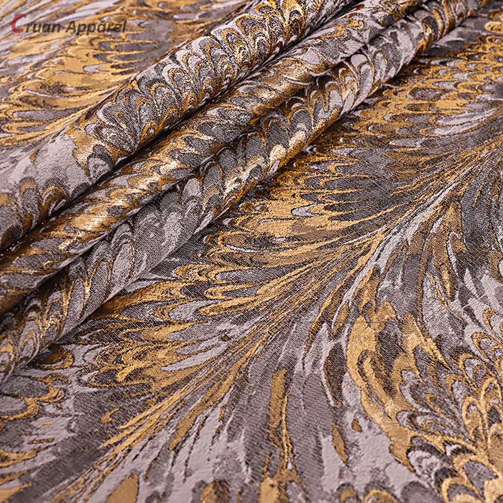 Luxury Suits for Men 2 Pieces Tailor-made Floral Print Tuxedos for Wedding Prom 2023 Double Breasted Gold Shiny Blazer Pants Set