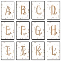 Letter A To Z Set for Kids Name Posters Boho HD Print Letter Wall Art Pictures Canvas Painting for Nursery Kids Room Home Decor