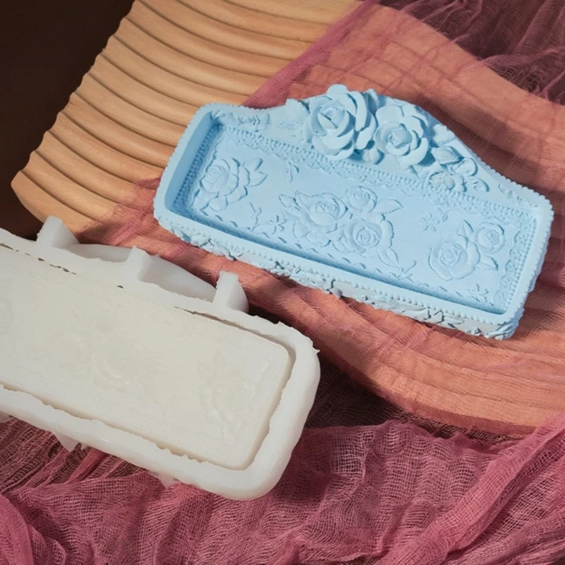 Rose Embossed Tray Silicone Molds Crafting Molds Rose Earring Dish Molds