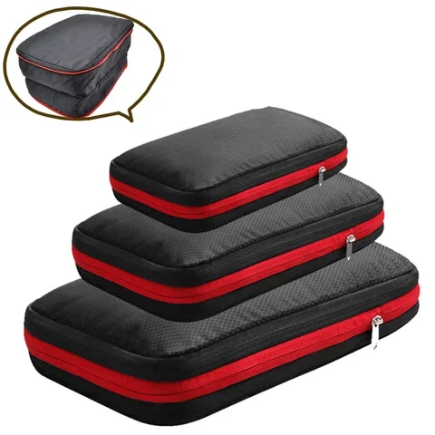 

Double Layer Travel Storage Bag Set For Clothes Tidy Organizer Suitcase Pouch Travel Organizer Bag Case Compression Packing Cube