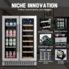 Beverage Refrigerator 24 inch, Dual Zone Wine Cooler Under Counter Lockable 20 Bottles and 88 Cans Fridge Built in Freestanding 5