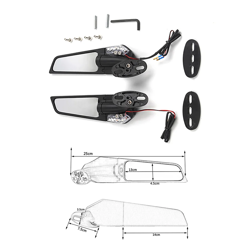 Motorrad flügels piegel für Honda Cbr 2003 Cbr600 RR Cbr600RR 2015-2018 Zubehör Stealth-Spiegel verstellbare Dreh flügel – Detail 9