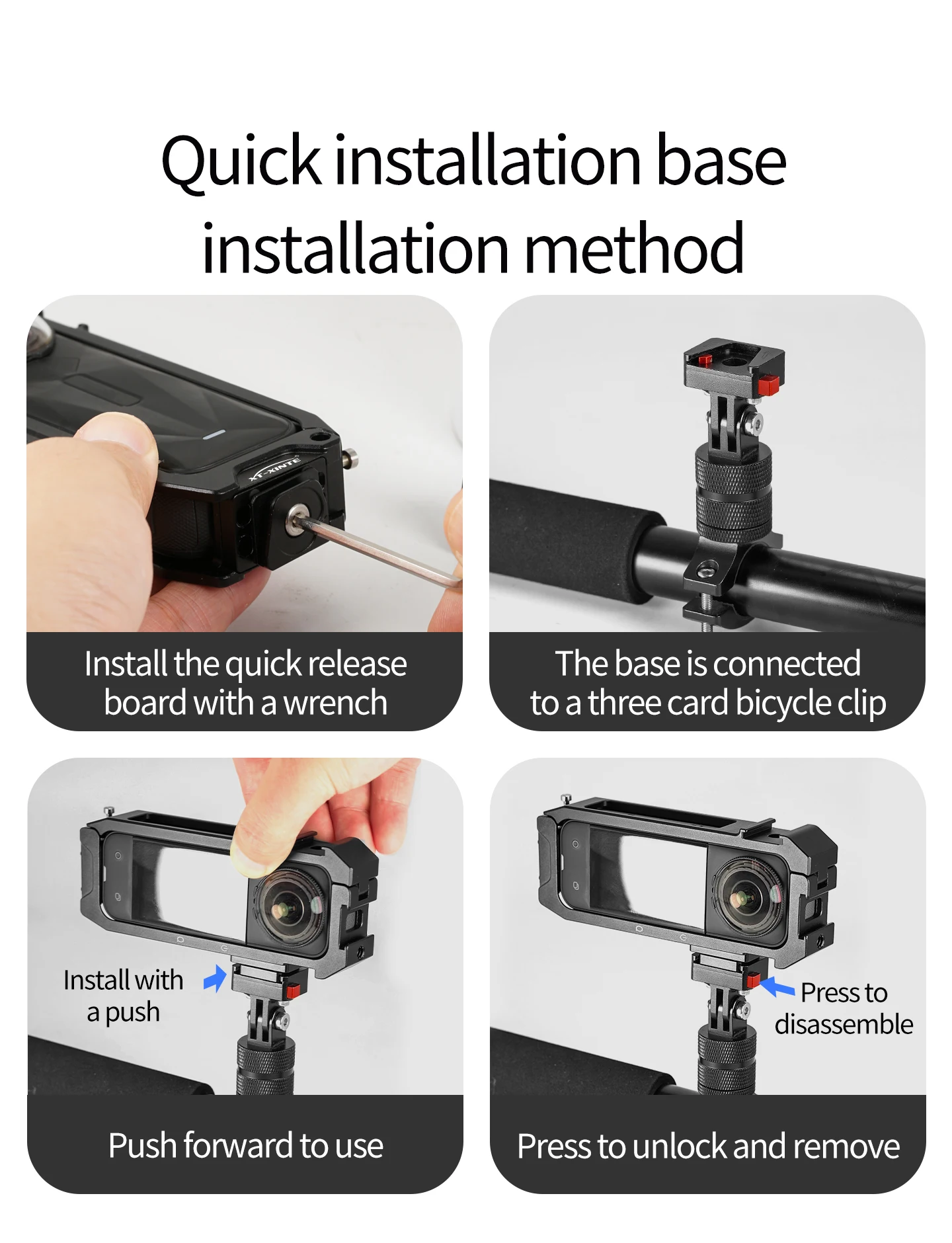 Aluminium-Magnetrahmengehäuse für Insta 360 X5, vertikale Aufnahme, 3 Kaltschuhhalterungen, Schutzhülle für Insta 360 X5 Action-Kamera – Detail 23