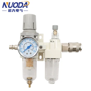 คอมเพรสเซอร์กรองอากาศตัวควบคุมความดันดักนิวเมติกน้ํามันเครื่องแยกน้ําปั๊มคู่มือการระบายน้ํา Supply AC2010-02 SMC ประเภท 1