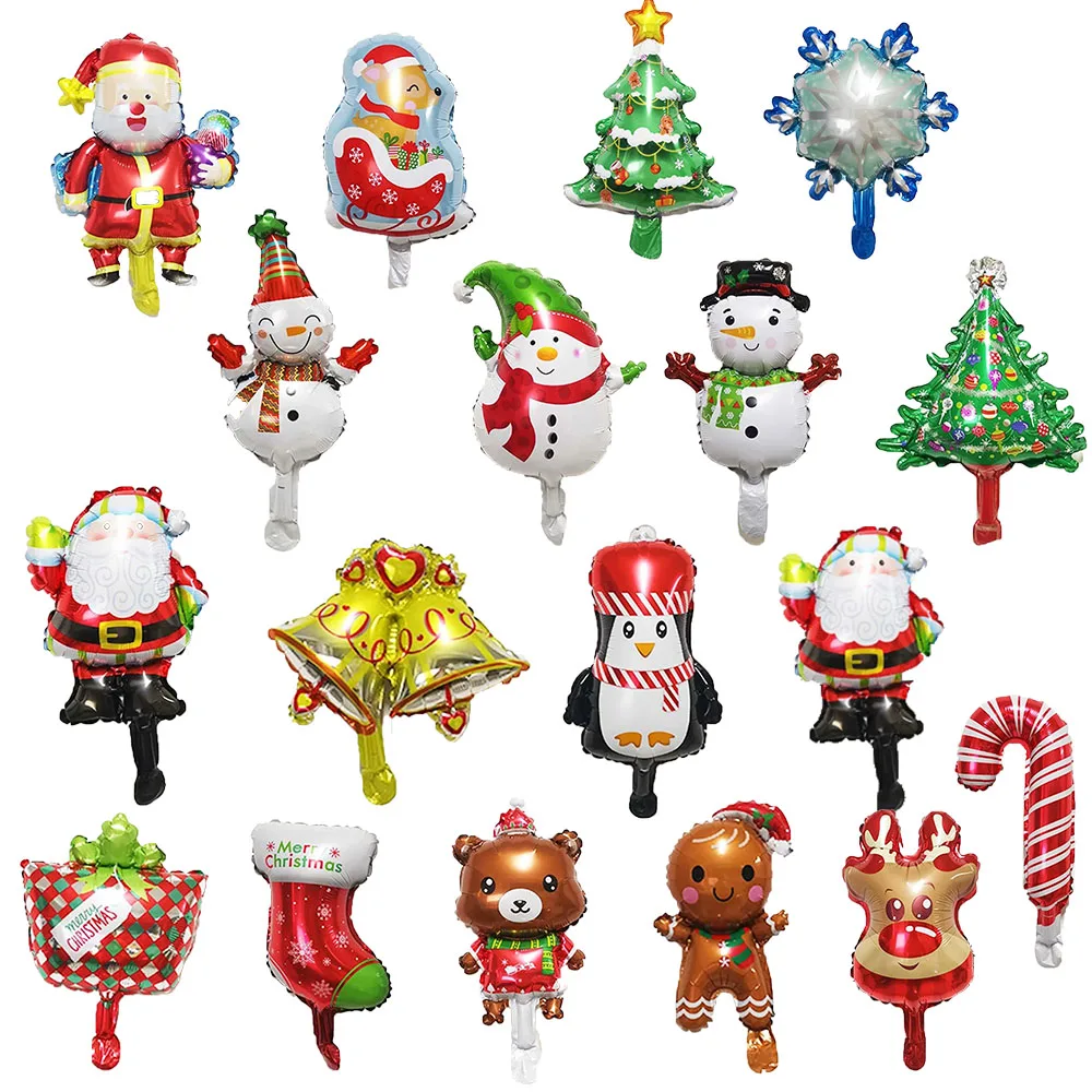 thumbnail image 1 of 10 piezas/lote de mini globos de aluminio con forma de Navidad, juguete para árbol de Navidad, reno anciano, decoraciones para fiestas de cumpleaños de niños, 1 of 4