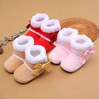 Autumn Winter Warm Newborn Baby Girls Boys Boots Shoes Toddler Soft Sole Fur Snow Boots Infant Toddler Cotton-Padded Shoes 6