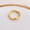 High End PVD Wholesale No Fade&Waterproof Fashion Minimalist Wave Shaped Stainless Steel Ring for Women Girl 4
