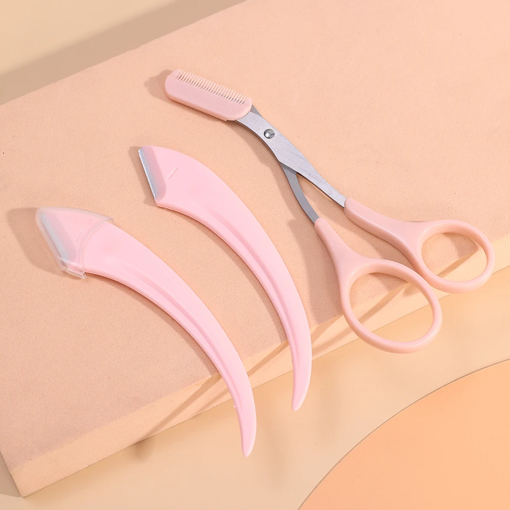 2Pcs Eyebrow Scissors with Comb Professional Precision Eyebrow Trimmer Set Eyebrows Razor Eyebrow Grooming Kit Hair Removal Tool 5