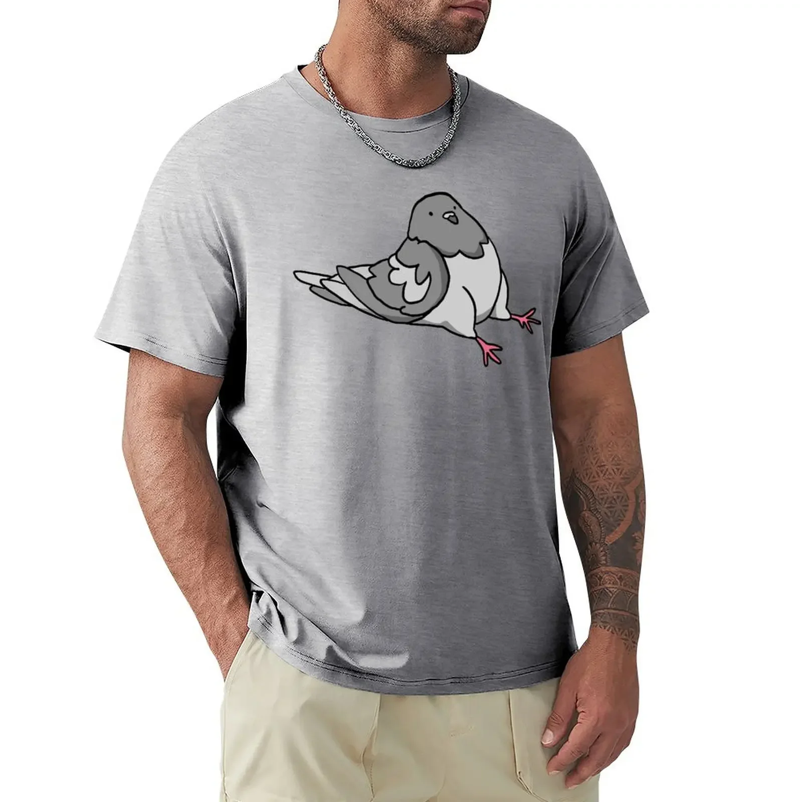 

sitting pigeon T-shirt customs summer top animal prinfor boys fruit of the loom mens t shirts