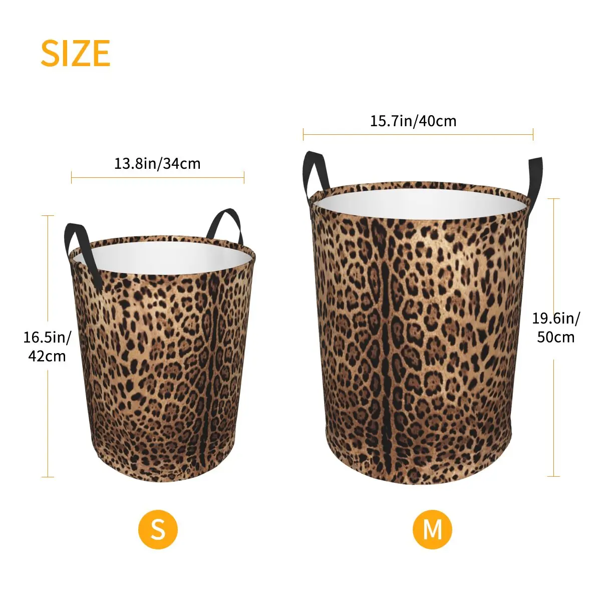 Leopard Print Laundry Basket Collapsible