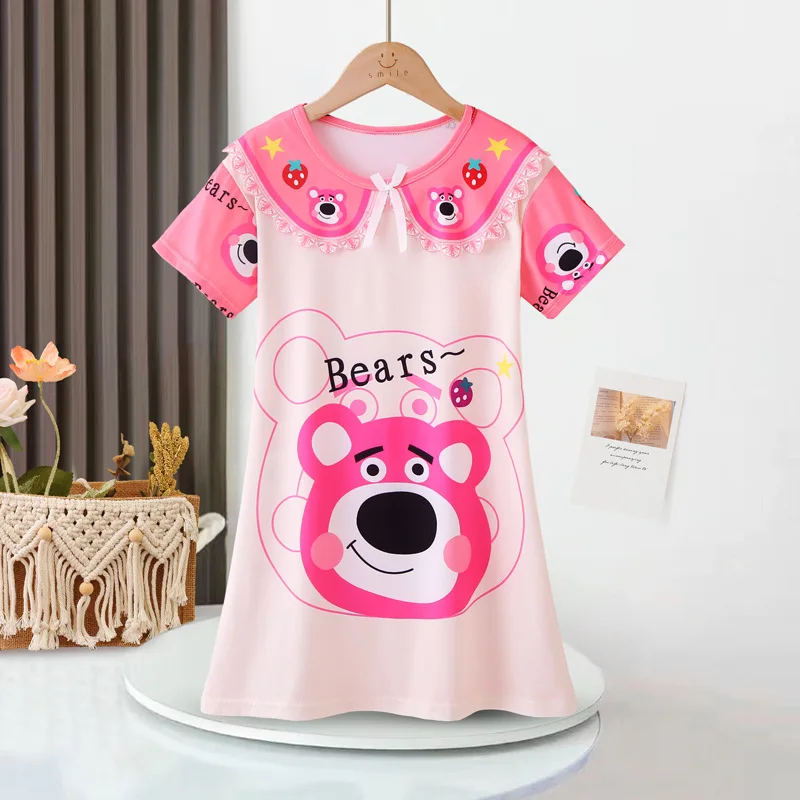 여아 여름 잠옷, 여아 잠옷 및 로브, 어린이 집 의류, 라운지 착용, 여아 공주 잠옷 로브, 2024