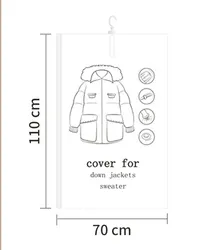 Hanging Vacuum Space Saver Bags: Clear Storage Solution for Clothing and Accessories (110x70cm)