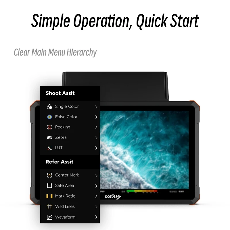 &middot;Vaxis Storm 072 Pro 5.5" IPS LCD Touchscreen Display Wireless Monitor(V-mount) for Mobile Director And AC Monitoring Photograph