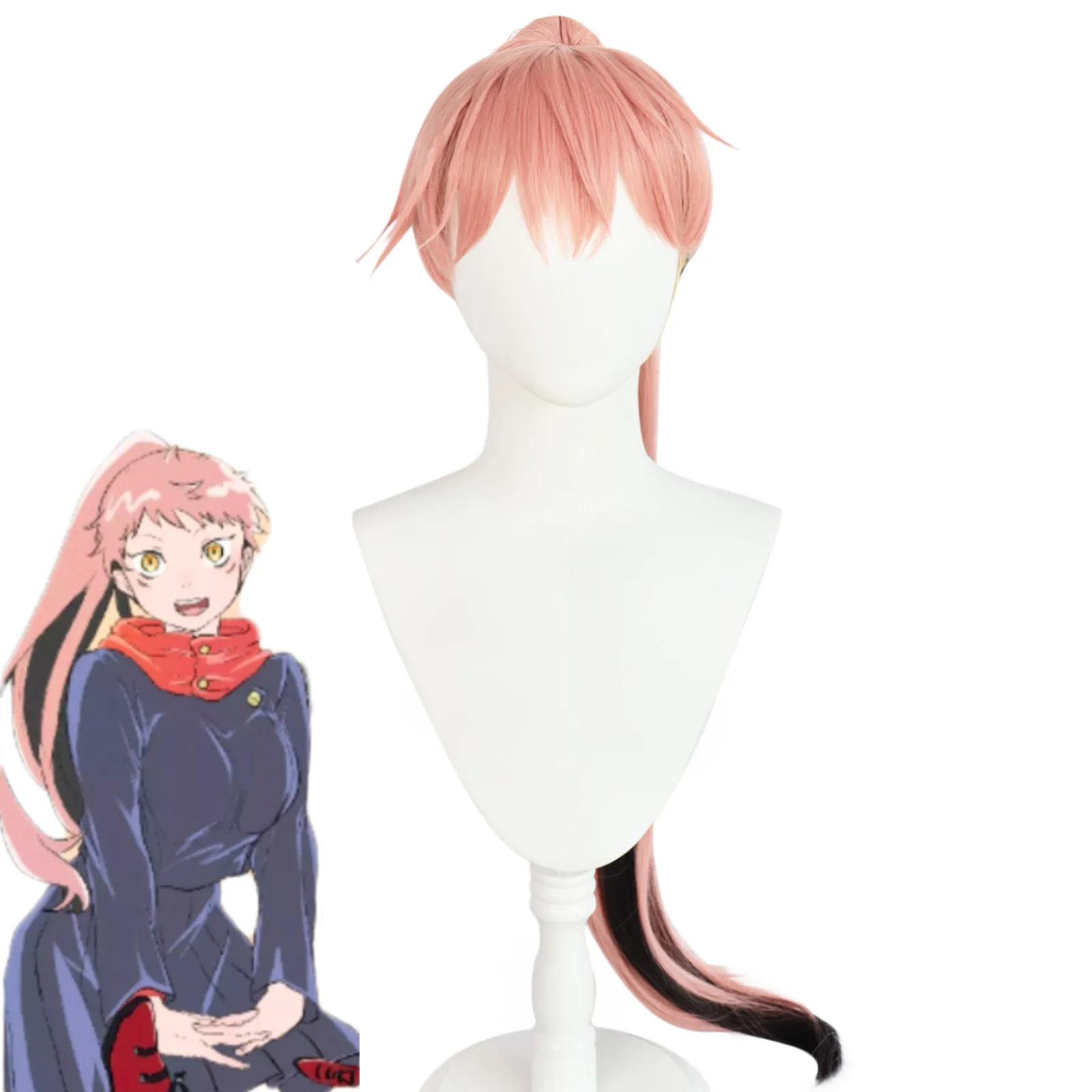 

Jujutsu Kaisen Itadori Yuji Cosplay Wig Long Ponytail Tiger Clip Hairstyle Heat-resistant Synthetic Hair New Christmas Wigs Prop