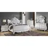 Modern Style 5 Pc King Bedroom Set Made with Wood in Pearl White 1