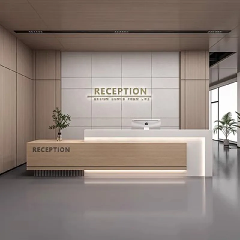 White Reception Desk Office Salon Modern Bar Counter Diy Reception Desk Cashier Table Rezeption Beauty Luxury Furniture