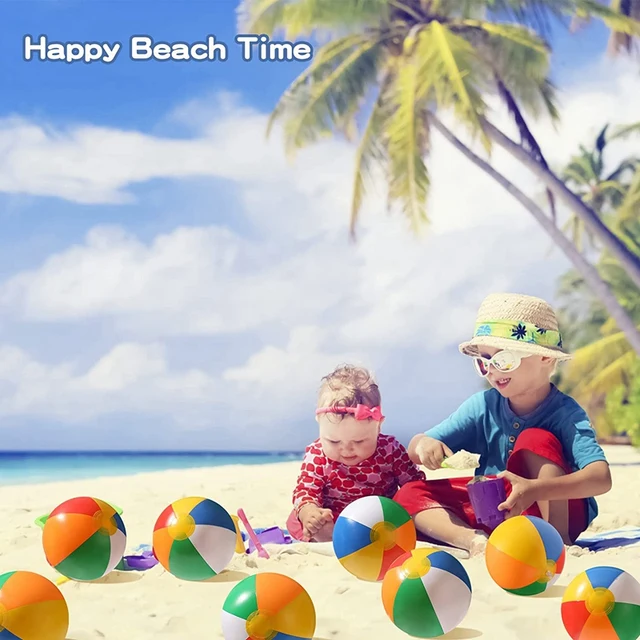 Beach Balls,12 Pack 16 Inch Inflatbable Beach Ball For Kids,Swimming Pool Toys,Pool Party Favors Decorations 6