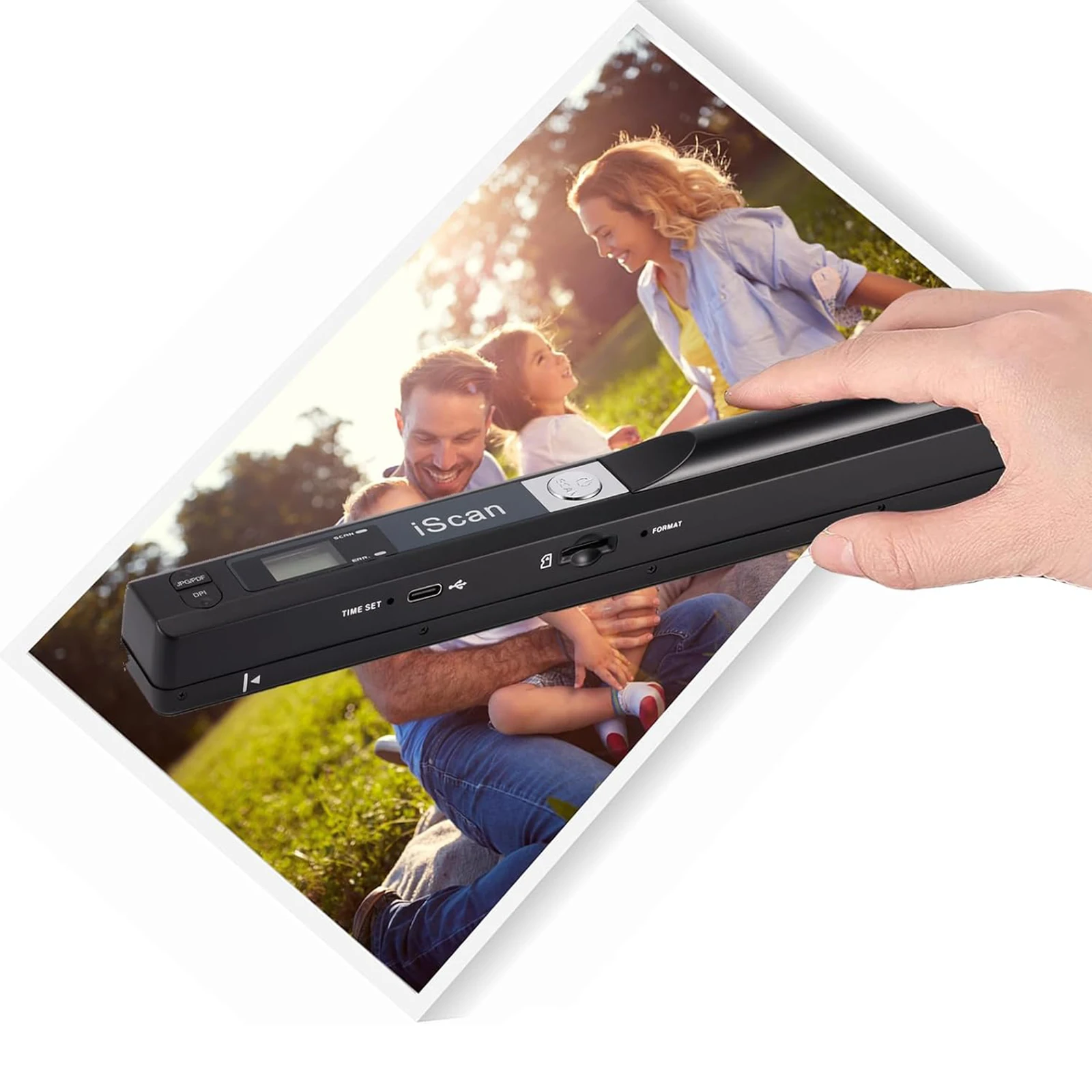 סורק נייד, סורק תמונות למסמכים בגודל A4, עם כרטיס SD בנפח 16G, סורק נייד לעסקים, תמונות, תמונות, קבלות, ספרים