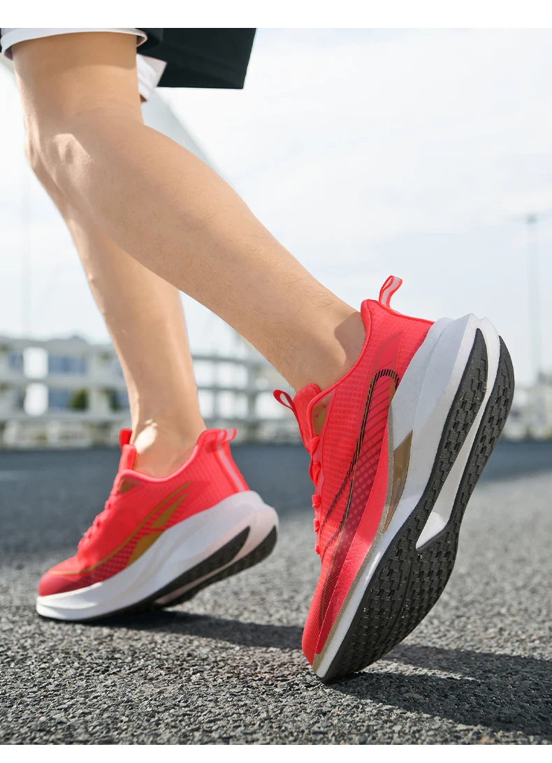 Lightweight carbon board running shoes with breathable mesh and nonslip sole 12458