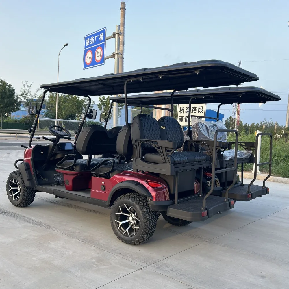 2023 Nuovo Design Factory 4 6 Posti Sightseeing Bus Club Cart Carrello Da Caccia Elettrico Per Buggy Da Golf Con Display Touch Mile