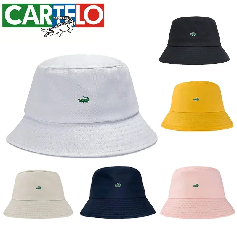 

CARTELO Fashion Women's Casual Hat Summer Unisex Bamboo Hat Double Sided Outdoor Fisherman Sun Shade Hat Embroidered Bucket Cap