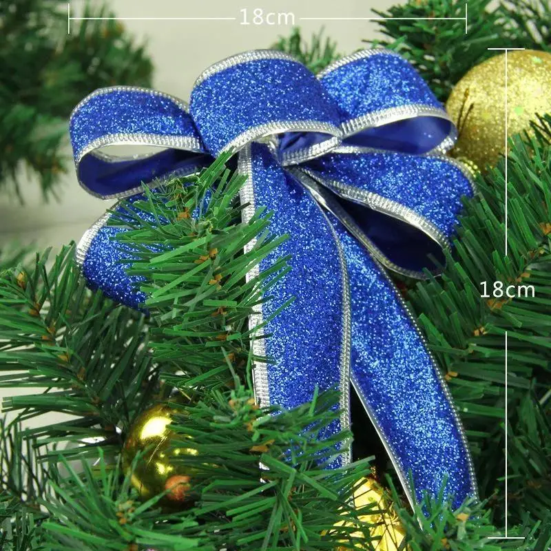 Christmas Glitter Bow Decoration Christmas Tree Bow Hanging Decoration Creative Home Holiday Party Multi-color Bow Decoration