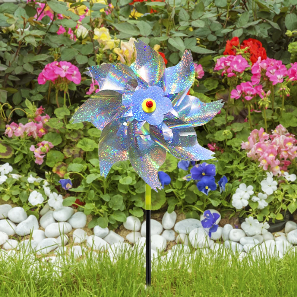 Anti Bird Laser Windmill Bird Repeller Windmill Pinwheels Reflective Scare Deterrent Driving for Garden Lawn Yard bird repeller pinwheels windmill bird repellent