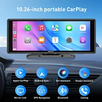 ESSGOO Autoradio universel portable 10,26 pouces HD écran tactile Airplay Navigation GPS WIFI Apple CarPlay Android Auto Lecteur vidéo multimédia MP5 Mirror Link BT Contrôle vocal AUX Émetteur FM Large compatibilité 2