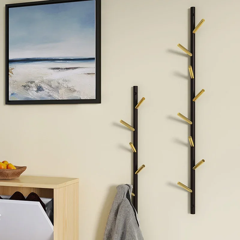 DrillFree Nordic Branches Wall Clothes Hanger Light Luxury Bedroom Door Back Wall Porch Hook Creative Design