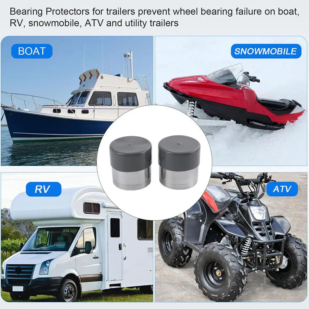 2pcs Rubber Cap Dust Covers Car Wheel Hub Cap Dust Cover Replacement For Trailer Boat 1.98inch Bearing Protector wheel hub covers wheel hub caps