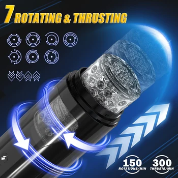 Automatic Male Masturbator Cup Thrusting Vibrating Rorating Modes Stroker Pocket Pussy Handsfree Blowjob Adult Sex Toys for Men