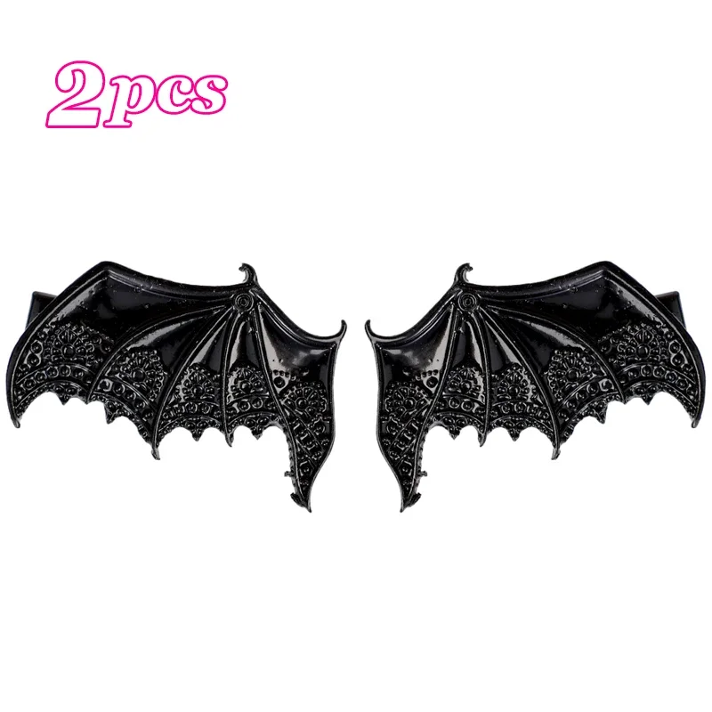 2 Paar Süße Engelsflügel-Haarspangen – Fledermaus-Design, Weich & Stylisch Für Halloween, Cosplay Oder Alltag