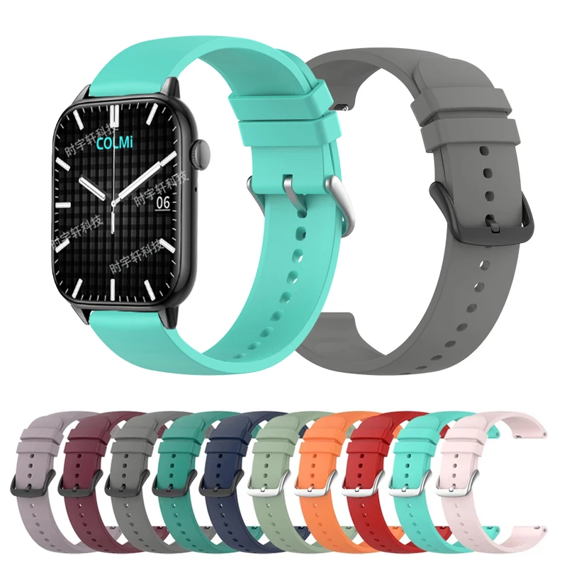 

For COLMI C60 C61 C80 C81 Smart Watch Band 20mm 22mm Silicone Strap Correa For COLMI P28 Plus/P8/P68 P71/i31 Sport Bracelet