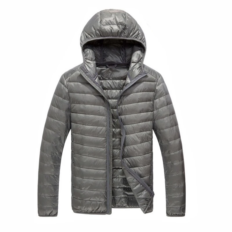 New Men Winter Jacket Ultra Light 90% White Duck Down Jackets Casual Portable Winter Coat for Men Down Parkas Plus Size NF0A3C6E