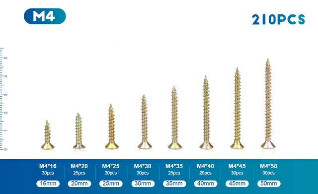 650 Viti Autofilettanti M2 M2.5 M3 | Set Viti Per Legno E Metallo - Testa Piatta A Croce - Foto 3