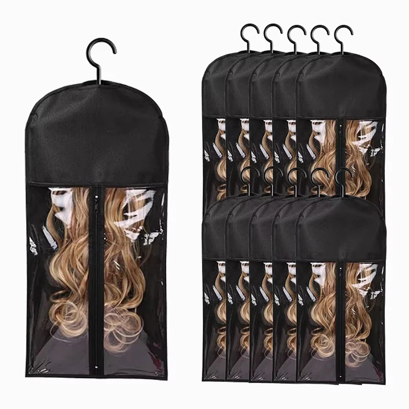 Perücke Aufbewahrungstasche mit Aufhänger Halter Fall Perücken Beutel Wasser staubdicht Organizer schützen für professionelle Haarverlängerungen – Detail 2