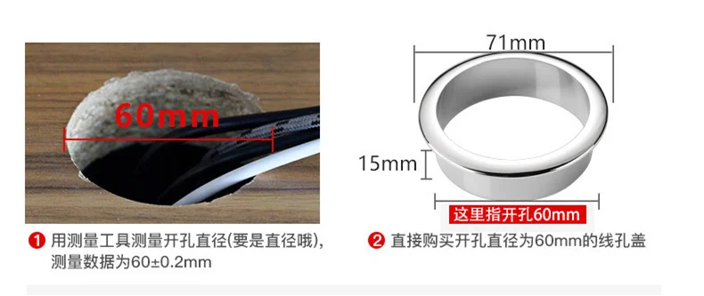 Description Picture 4 of itemComputer Desk Cable Grommets Wire Hole Cover Cabinet Vent Decorative Ring Cable Outlet Port Furniture Hardware Desk Accessories